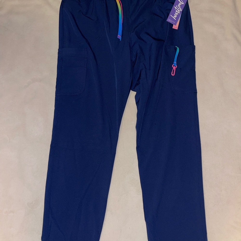 HeartSoul Navy‎ Scrubs with Rainbow Ombre Band